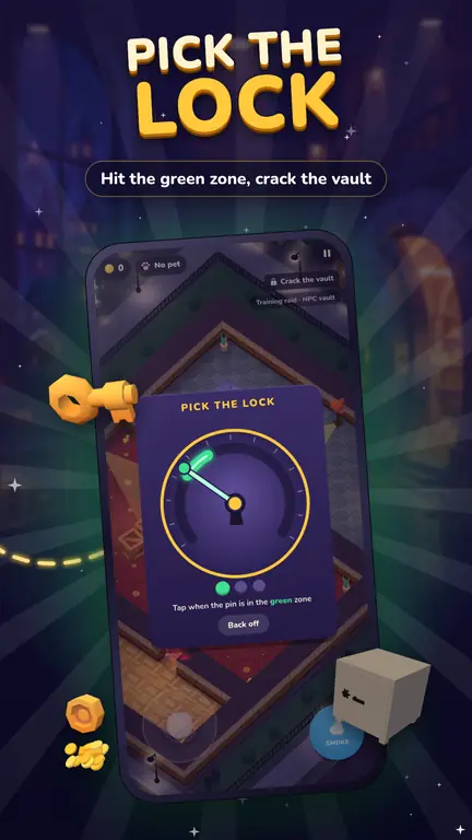 El minijuego de la cerradura: toca cuando el perno esté en la zona verde